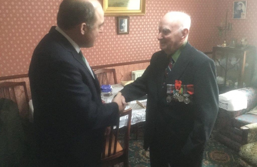 MP Ben Wallace presenting the Legion d’honneur to Mr Townsley 